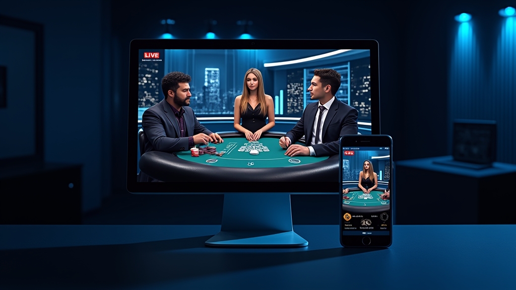 Desktop und Smartphone zeigen einen Live-Casino-Tisch im Browser