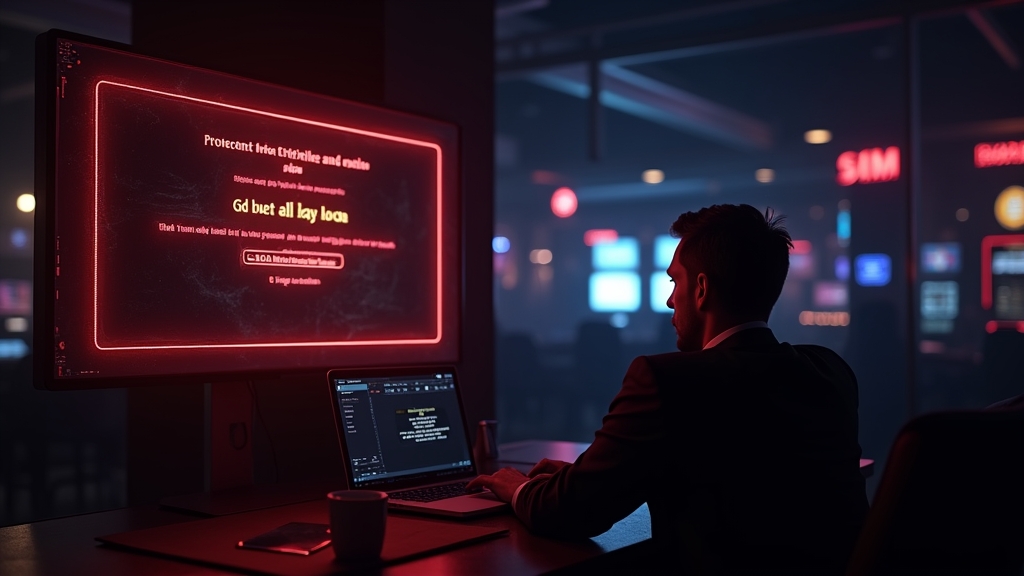 Fehlermeldung beim Login in dunkler Casino-Atmosphäre